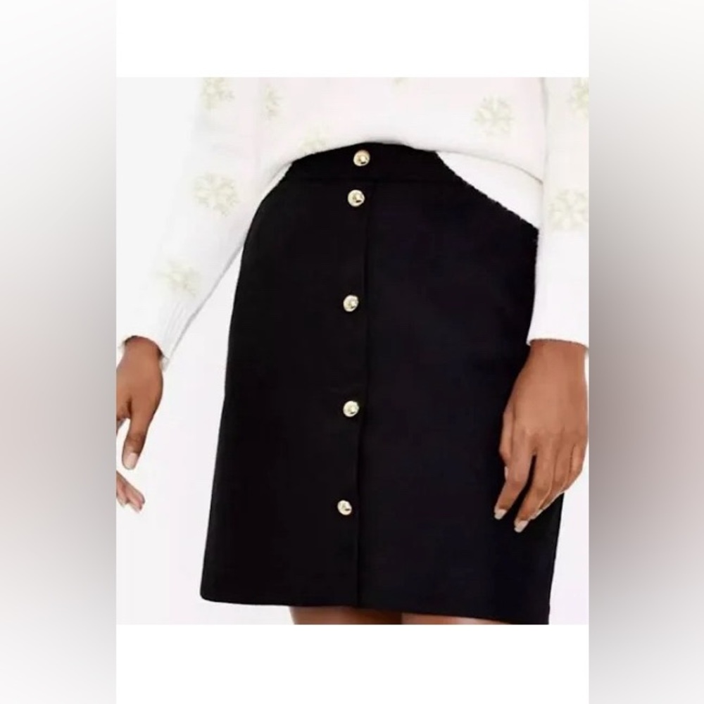 LOFT Black Wool Skirt